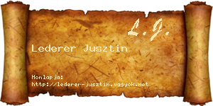Lederer Jusztin névjegykártya